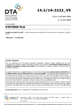 DTA CSTB N°14.2/16-2222_V5 – Conduit PLA
